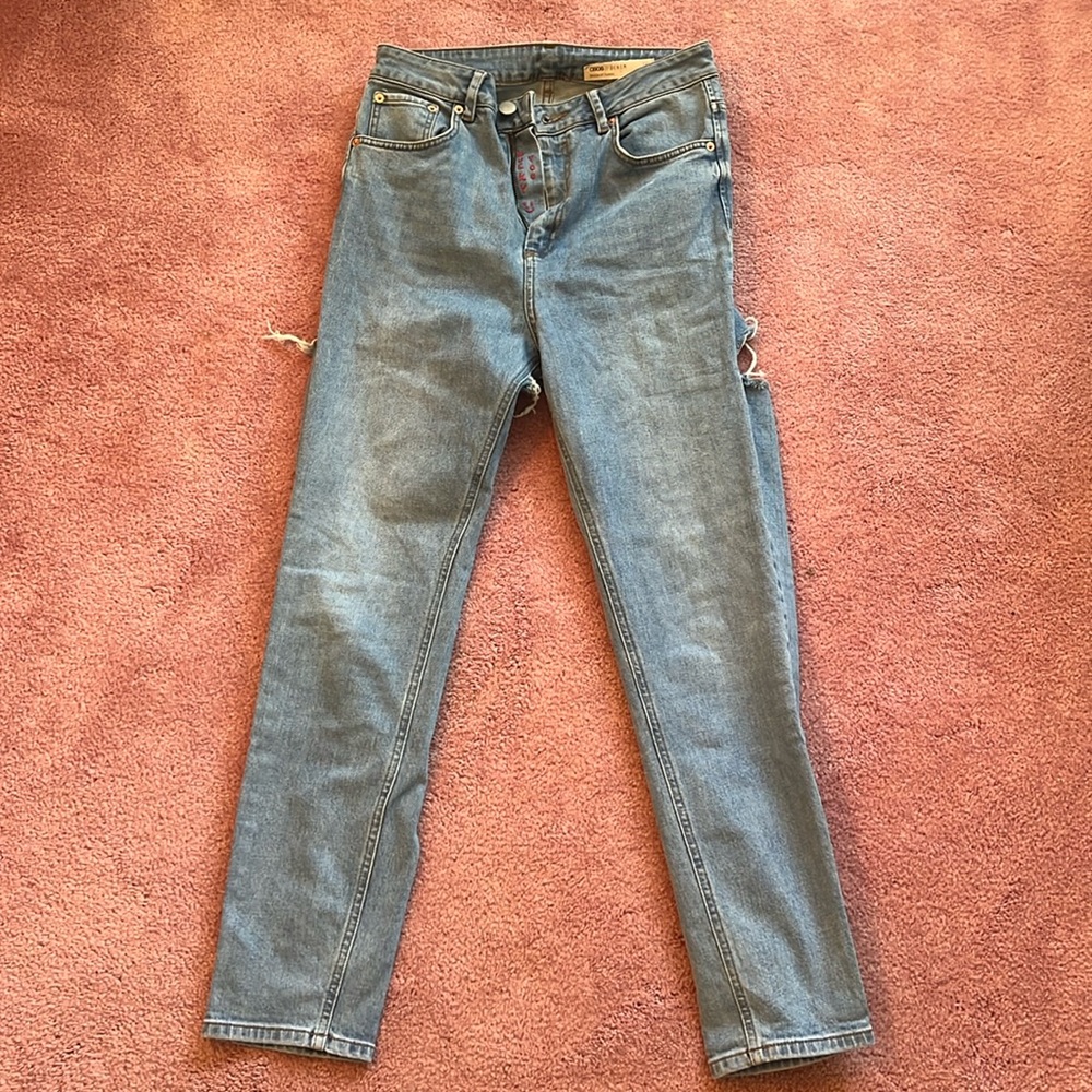 ASOS Denim Embroidered Jeans with Butt Slit Size 30/32